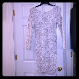 White and gold cocktail dress